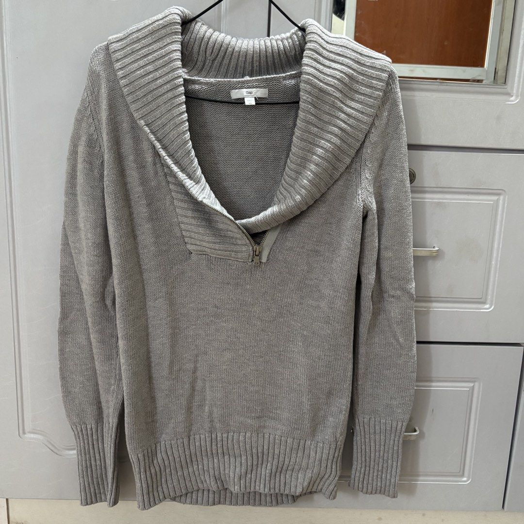 Vintage Gray Gap Asymmetrical Zipup Sweater (Category: Coats, Jackets and Outerwear) located in Binan City. Submitted by mypreloved_haul (Listing ID 1464363734, Image 1). Description: LAST PRICE POSTED! FOR SURE BUYERS ONLY! .