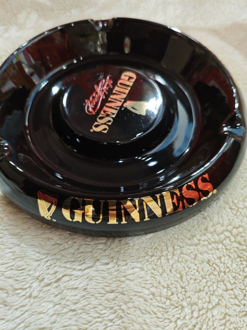 Vintage Guinness Ashtray (Category: Vintage Collectibles) located in Manila. Submitted by zealdragon.e46f60 (Listing ID 1464546706, Image 3). Description: - Brand: Castle Ceramics - Origin: Derby, England - Material: Black Ceramic - Finish: Glossy - Size: 5 - Collectible Barware.