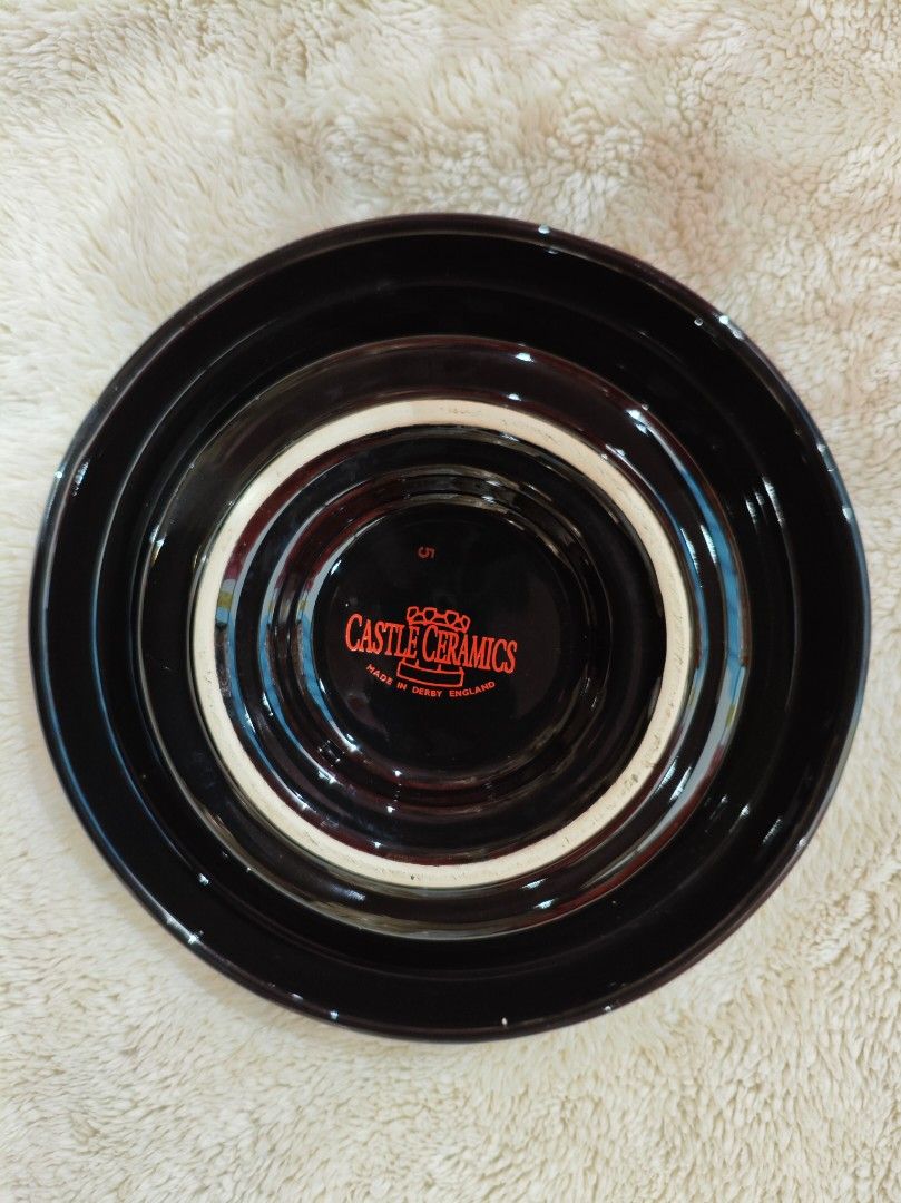 Vintage Guinness Ashtray (Category: Vintage Collectibles) located in Manila. Submitted by zealdragon.e46f60 (Listing ID 1464546706, Image 2). Description: - Brand: Castle Ceramics - Origin: Derby, England - Material: Black Ceramic - Finish: Glossy - Size: 5 - Collectible Barware.
