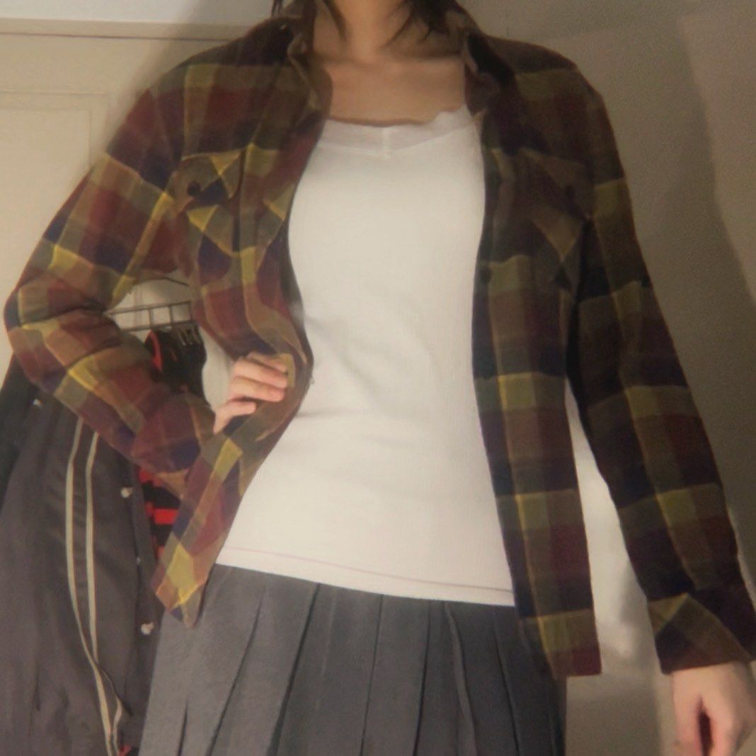 Vintage Plaid Flannel Shirt (Category: Tshirts & Polo Shirts ) located in Manila. Submitted by sludgehamm3r (Listing ID 1464398915, Image 2). Description: - Classic plaid flannel shirt - Colors: Maroon, Yellow, Navy - Button-up front - Two chest pockets.