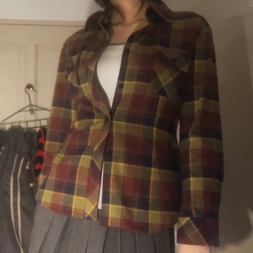 Vintage Plaid Flannel Shirt (Category: Tshirts & Polo Shirts ) located in Manila. Submitted by sludgehamm3r (Listing ID 1464398915, Image 3). Description: - Classic plaid flannel shirt - Colors: Maroon, Yellow, Navy - Button-up front - Two chest pockets.
