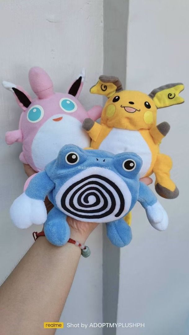 90s Pokemon Plush Vintage (Category: Plushies & Soft Toys) located in Taguig. Submitted by adopt.my.plush.ph (Listing ID 1464209743, Image 1). Description: 200.00 each LP Raichu-Pikachu (2in1) _____ Poliwhirl (beanie) - SOLD Wigglytuff-Jigglypuff (2in1) - SOLD.