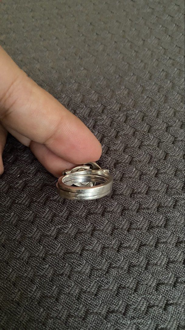 Vintage Sterling Silver Puzzle Ring (Category: Rings) located in Lapu Lapu. Submitted by any_thrift (Listing ID 1464501540, Image 2). Description: Vintage Sterling Silver Puzzle Ring Tested Silver 3 Part Clasped Size 7 .