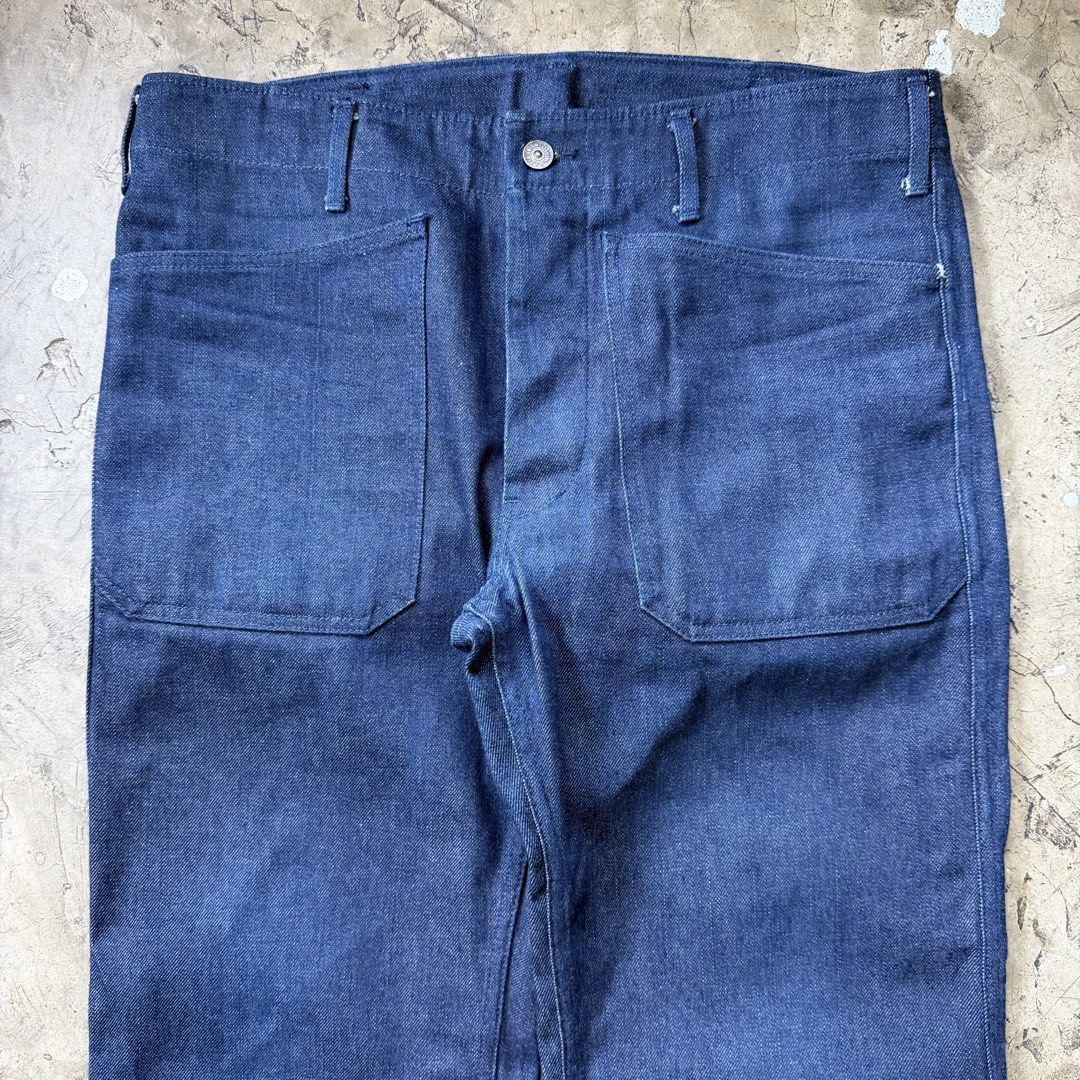 Visvim - Scout Military Denim Pants (Category: Jeans) located in Cavite. Submitted by 4118.ph (Listing ID 1464382912, Image 3). Description: Size 3 / 34 Excellent condition Waist 17” Length 36” Inseam 26” Leg opening 9.5”.