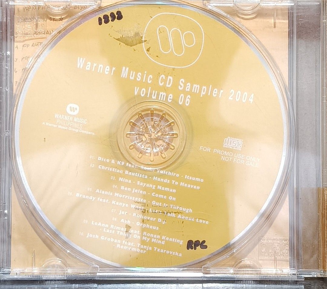 Warner Music CD Sampler 2004 Volume 06 Philippines (Category: CDs & DVDs) located in Manila. Submitted by ruelcabrer77078 (Listing ID 1464556075, Image 3). Description: - Warner Music CD Sampler 2004, Volume 06 - Promotional CD from Warner Music Philippines - Features tracks from various artists - For promotional use only, not for sale - Includes handwritten tracklist on paper insert - Check photos for full tracklist.