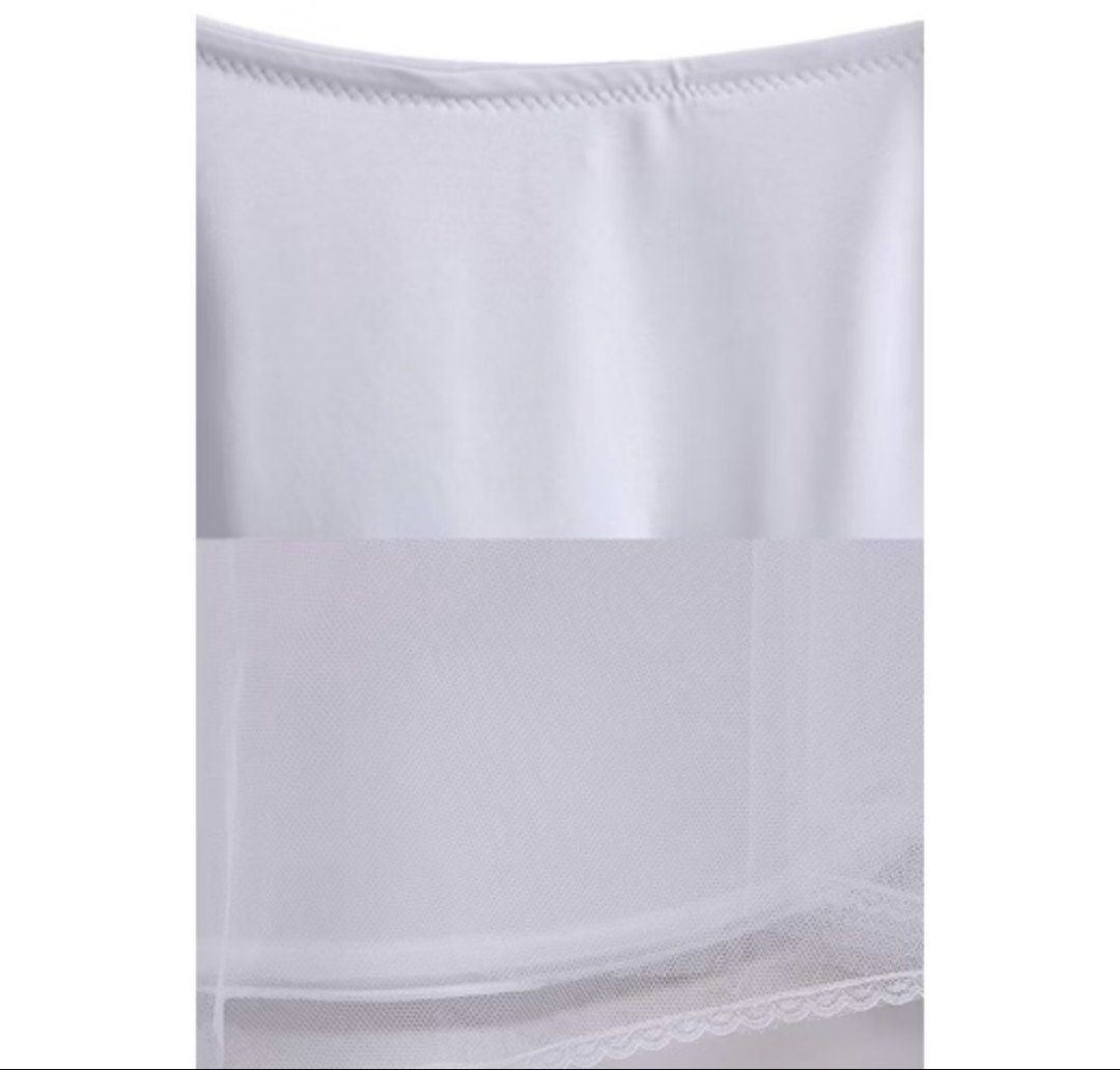 White Petticoat Underskirt for Gown (Category: Skirts) located in Manila. Submitted by jhie24 (Listing ID 1464524159, Image 2). Description: -Freesize - White underskirt for wedding dresses - Adds volume and shape for a beautiful princess silhouette - Comfortable elasticated waistband - Features multiple tulle layers - Delicate lace trim at the hem - Enhances the flow and movement of your gown -no metal hoops.