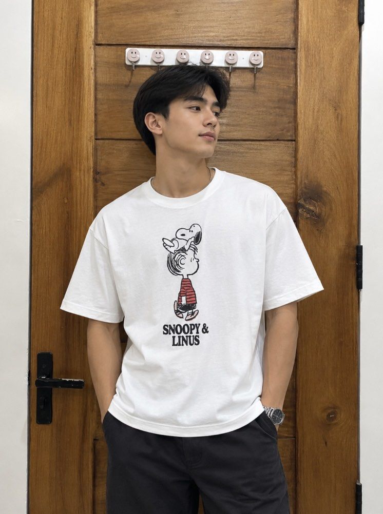 White Snoopy & Linus Graphic T-shirt (Category: Tshirts & Polo Shirts ) located in El Nido. Submitted by dominicsal76603 (Listing ID 1464534105, Image 1). Description: - Classic white graphic tee featuring Snoopy and Linus. - Comfortable, casual fit for everyday wear. - Versatile styling: pairs well with shorts or jeans. - Easy to incorporate into any casual outfit..