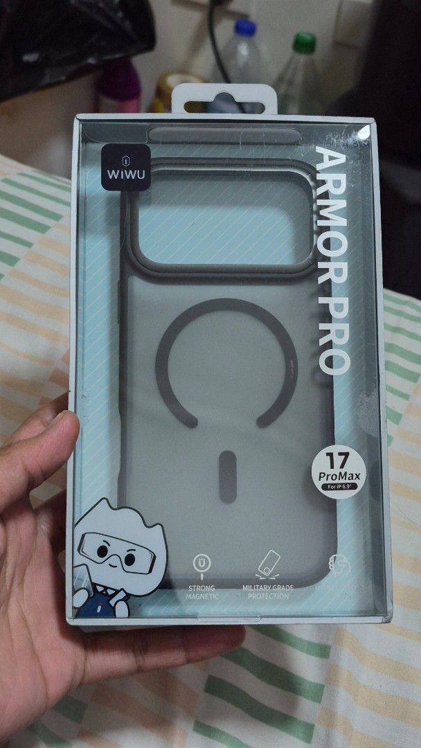 Wiwu Armor Pro Magsafe Case for iPhone 17 Pro Max (Category: Cases & Sleeves) located in Quezon City. Submitted by violet_08 (Listing ID 1464496663, Image 1). Description: for sale only Wiwu Armor Pro Magsafe case for iPhone 17 pro max 9.5/10 condition (see pics) no dents scratches selling fixed QC AREA RFS: Sold my iPhone 17 Pro Max.