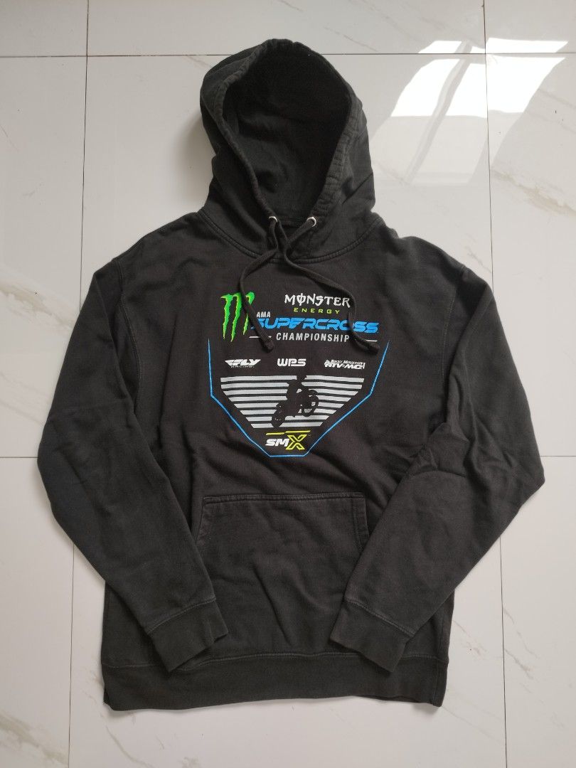 Y2k Monster Energy Motorcross (Category: Hoodies) located in Davao. Submitted by archivethrpy (Listing ID 1464483499, Image 1). Description: Y2k Monster Energy Motorcross Dimes: 21 x 27.5 Issue: missing tag minor loose stitch on tag, needs wash DM for more details 📥.