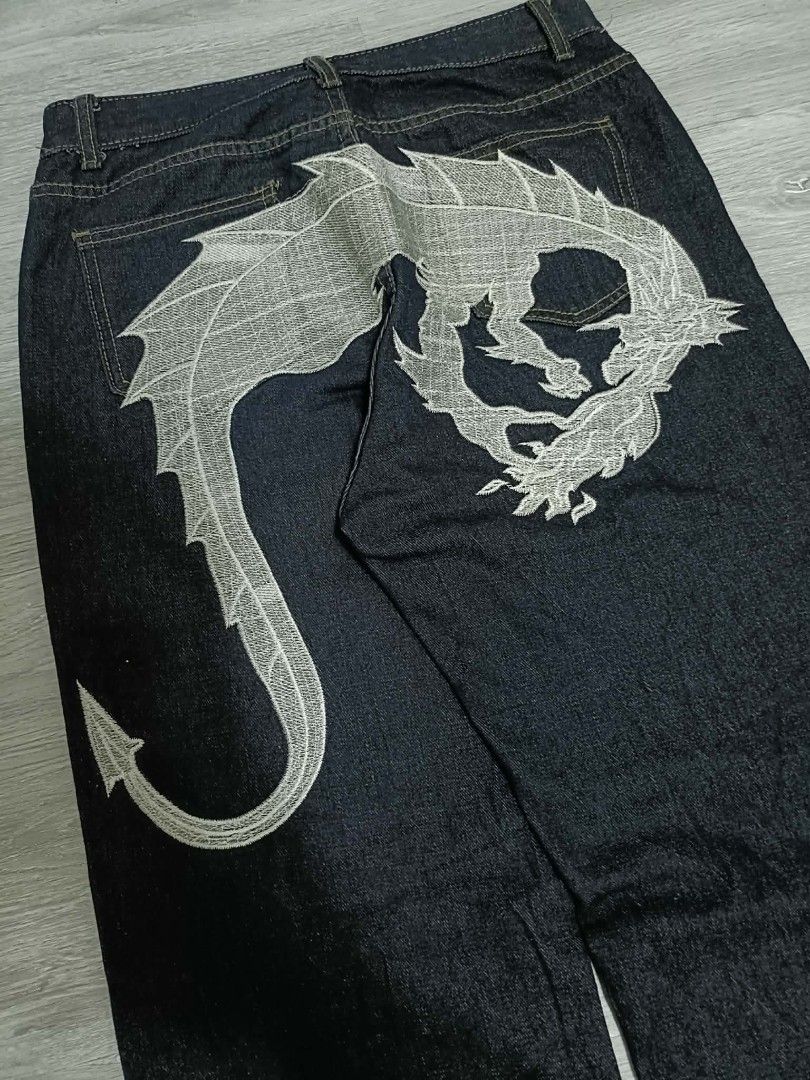 Y2K PANTS (Category: Jeans) located in Angeles City. Submitted by 2bee_shop (Listing ID 1464534191, Image 3). Description: EMBROIDERED PANTS 30-31/42/12.5/8.5 🧷 CONDI & CR 9/10 🧷 MASSIVE EMBROIDERED AT THE BACK 🧷 MINIMAL HEELDRAG 999+SF.