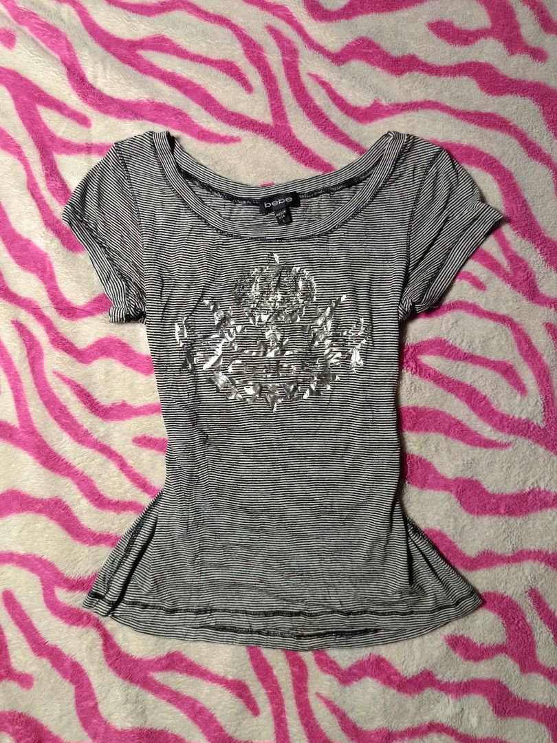 Y2k striped Crown bebe top (Category: Blouses) located in Binangonan. Submitted by uhwhynot (Listing ID 1464402136, Image 2). Description: .