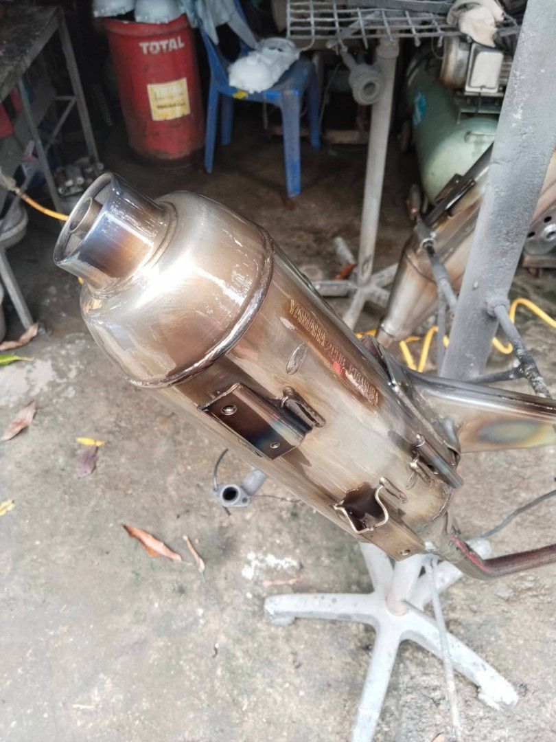 Yamaha Exhaust Pipe for Motorcycle (Category: Mufflers, Exhaust Parts & Accessories) located in Quezon City. Submitted by madelrivera (Listing ID 1464386719, Image 3). Description: Sa mga nag hahanap pm kayo --- Ready for swap: ( RATLOOK STOCK PIPE ). *BUFFING *FULL BURN TITANIUM *FULL COATING HIGHTEMP/ TOP COAT. --- AVAILABLE FOR: * mioi 125 /m3 OR soul i 125/msi 125 or mio gear 125 or fazzio 125 = 1300 ADD SWAP --- WITH FREE INSTALL. (BAKLAS KA
