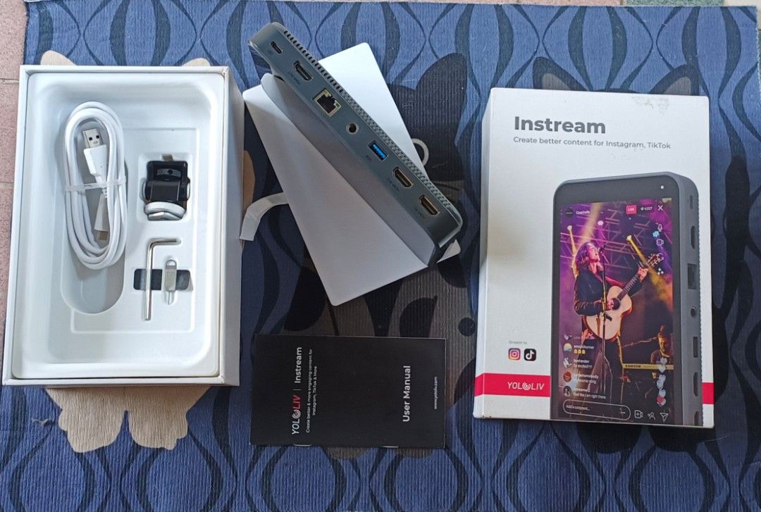 YoloLiv Instream Vertical Live Streaming Encoder & Monitor (Category: Video Cameras) located in Manila. Submitted by cgbcollection (Listing ID 1464428018, Image 1). Description: Complete set with original box, charger, accessories & manual. Perfect for TikTok, Instagram, Facebook Live, live selling and content creation. ✅ 7" touchscreen ✅ HDMI / USB / LAN ✅ Portable streaming setup ✅ Actual item shown in photos RFS: Not being used. 📩 PM for inqu