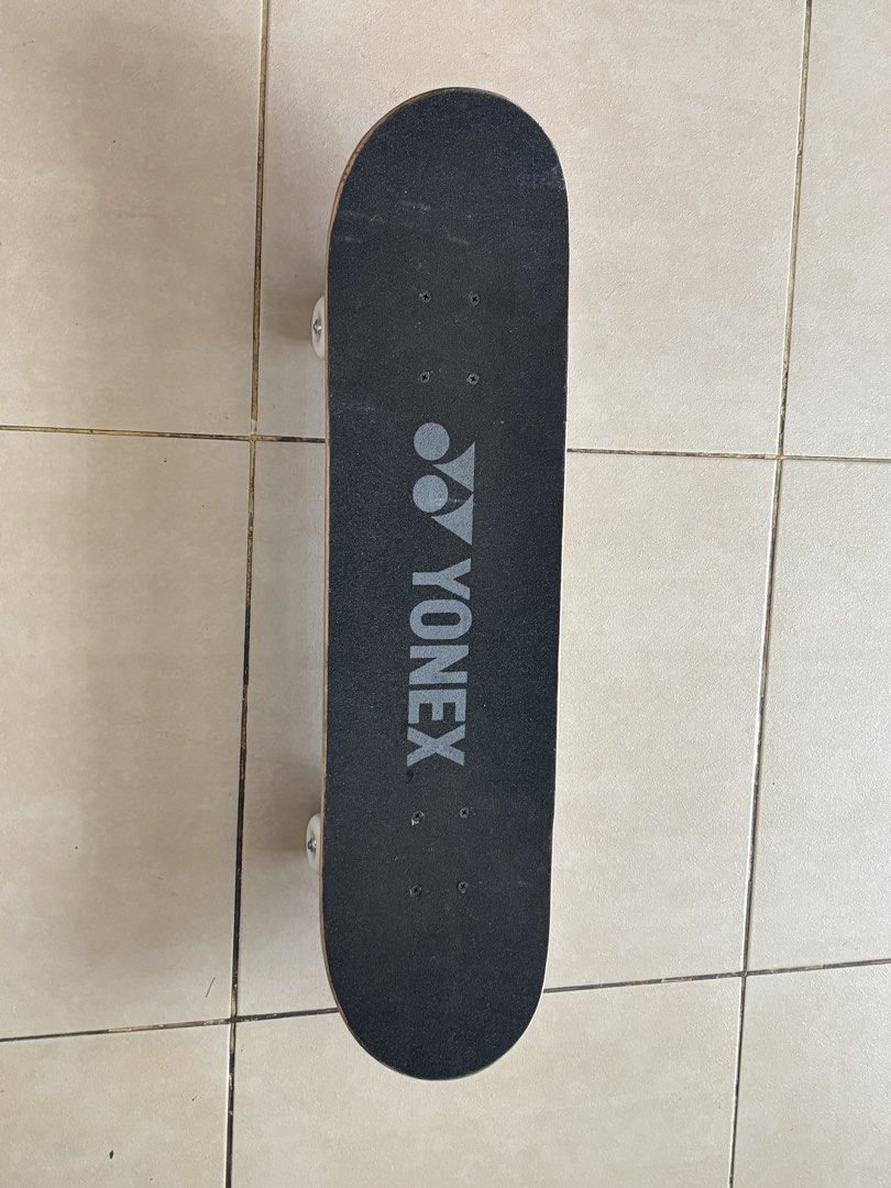 Yonex Skateboard Deck Blue Orange Black (Category: Skates, Rollerblades & Scooters) located in Pasay City. Submitted by ean.girl (Listing ID 1464381084, Image 1). Description: - Yonex skateboard deck - Blue deck with orange and black graphics on the bottom - Grip tape on top features the Yonex logo - Ready to be assembled with your trucks and wheels - Suitable for both cruising and performing tricks.