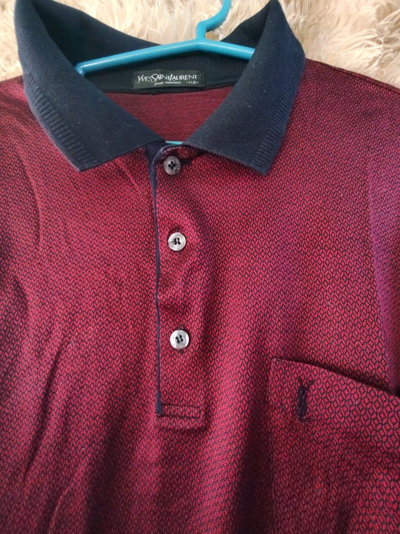 Yves Saint Laurent Red and Black Patterned Shirt (Category: Blouses) located in Rizal, Mindoro Occidental. Submitted by finding_ukaygems5103 (Listing ID 1464479747, Image 3). Description: - Eye-catching red and black geometric pattern - Classic button closure - Easy care: Machine washable at 30°C - Can be ironed at medium heat - Dry cleaning is also an option - Do not bleach.