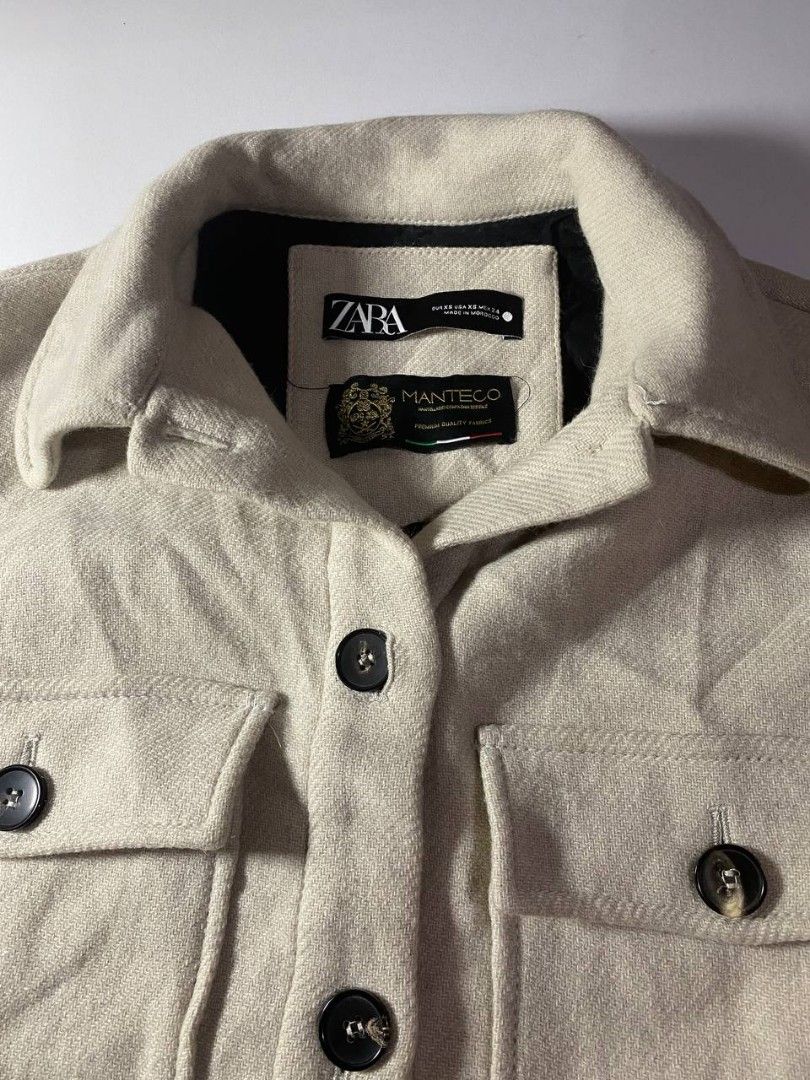 Zara beige wool-blend jacket (Category: Coats, Jackets and Outerwear) located in Siniloan. Submitted by kennethrubis (Listing ID 1464466681, Image 3). Description: 📐DIMES: W22 L front24.5 back 27.5 ✨ IN VERY GOOD CONDITION 📍 SINILOAN LAGUNA LOCATION 🚚 WE SHIP VIA J&T.