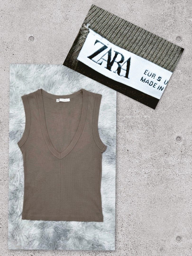 Zara V Neck Top (Category: Sleeveless) located in General Trias. Submitted by relove_closet8 (Listing ID 1464479550, Image 1). Description: • Washed and never used. • Cotton fabric. Stretchable. • Buyer handles shipping fee and book J&T or Lalamove only. • Payment first via bank transfer or e-wallet • No cancellation/return/refund of orders. 📍Lancaster, General Trias (Weekdays) 📍Las Piñas (Saturday & Sunday).