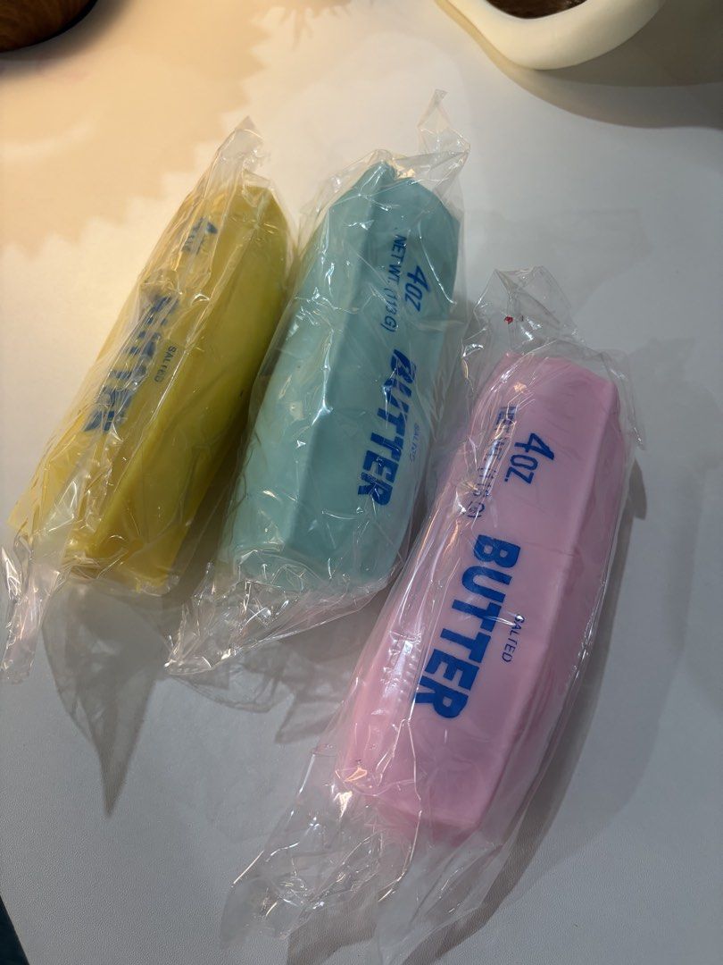 Crunchy, vaseline and slushy squishies (Category: Educational & Learning Toys) located in Baliuag. Submitted by fluffz.squeezez (Listing ID 1464710939, Image 3). Description: CRUNCHY SQUISHY: Crunchy Butter (yellow, pink, blue): P190 Crunchy Soap (pink, blue, white): P190 Crunchy Pineapple Bread: P170 Crunchy Peach: P170 Crunchy Cake pie: P170 Crunchy Peanut: P160 Crunchy Toast Bread (blue, pink, yellow): P160 Crunchy Cake (brown, green, cream, p