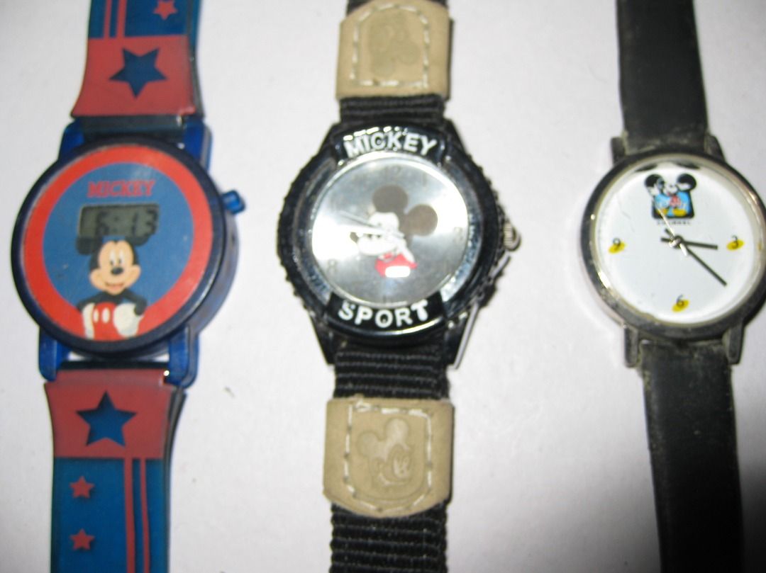 1990's Disney Mickey Mouse Watches (Category: Western Merchandise) located in Baguio. Submitted by winstonsheebamonna (Listing ID 1464585914, Image 3). Description: 1990's Disney Mickey Mouse Watches All in good condition as sen in pics. Purchased in US & been packed away. All Working All tested & working but need new batteries. Selling 3 together the way i purchased them. 700p for the 3.