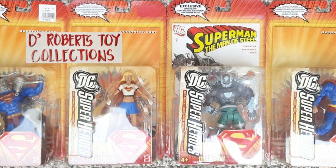 2006 Mattel DC Super Heroes 7-inch Action Figures (Category: Action & Battle Toys) located in Liloan. Submitted by angelyneroberts_171329 (Listing ID 1464705734, Image 1). Description: FOR SALE 2006 Mattel DC Super Heroes 7-inch Action Figures DESCRIPTION : - Bizarro from the Select Sculpt Series / Wave 3, featuring a gray-skinned, blue-suited look with a backwards "S" shield. - Supergirl wearing her white mid-riff top and blue skirt comic-accura