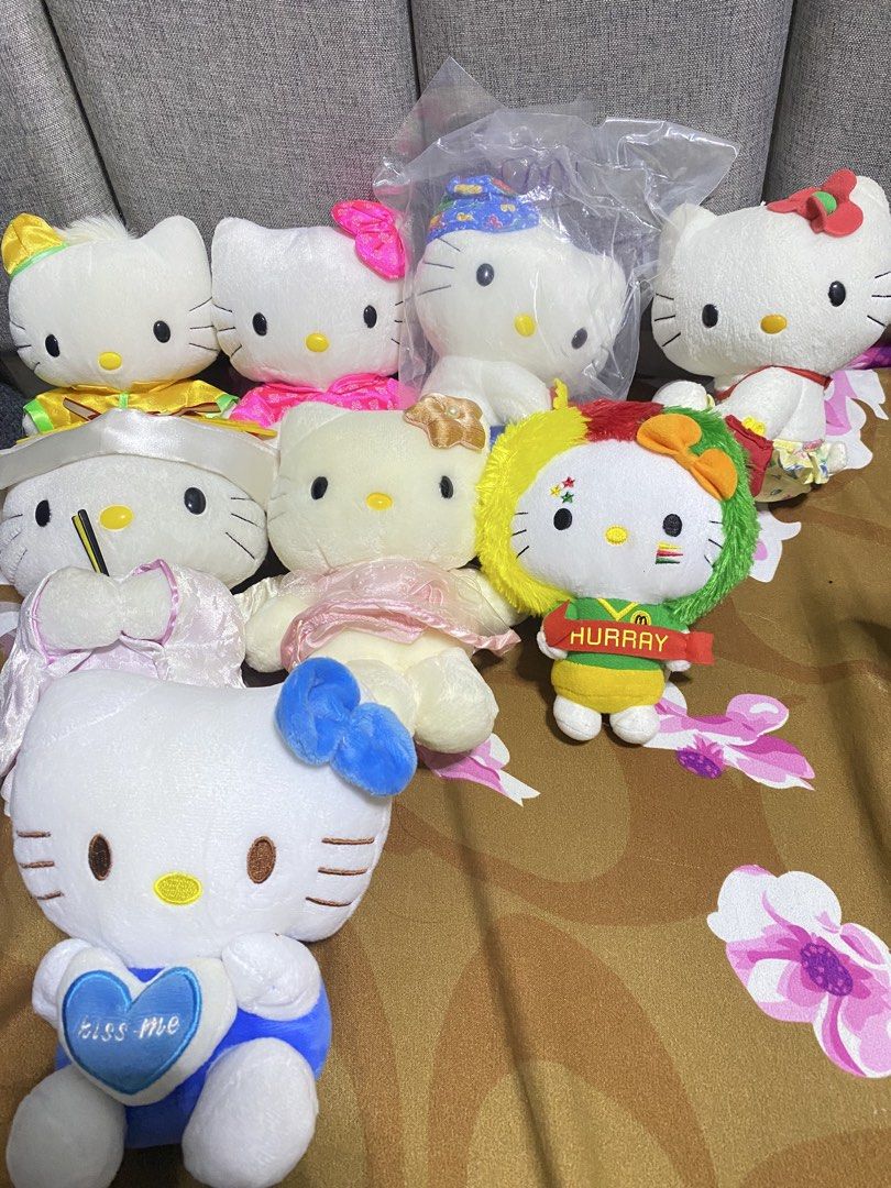 8pcs Hello Kitty Plush Bundle (Category: Plushies & Soft Toys) located in Los Banos. Submitted by chus.things (Listing ID 1464737238, Image 1). Description: Welcome to Chus Things! Selling Hello Kitty Bundle (8pcs) Small to Mascot Size 1. Dear Daniel in Chinese Costume (with detached paper tag) Plush 2. Hello Kitty in Chinese Costume (no paper tag) w/ readable plush tag Plush 3. Dear Daniel in Swimming Suit (in original packaging with paper tag) 