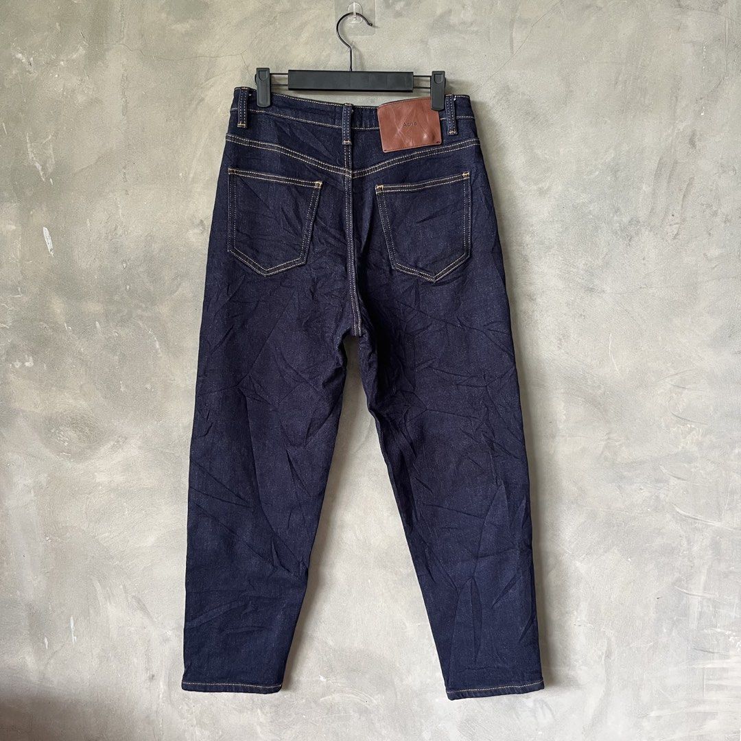 Acne Studios Dark Wash Denim Jeans (Category: Luxury Apparel) located in Davao. Submitted by gotchastuff (Listing ID 1464613831, Image 2). Description: - Acne Studios Jeans - Dark Wash Denim - Made in Italy - 100% Cotton - YKK Zipper - Classic Five-Pocket Style - Straight Leg Fit - Leather Patch at Back - Tag: LTVINT PAW15 - Dimes - Waist 28 \ Length 37 \ Leg Open 6.