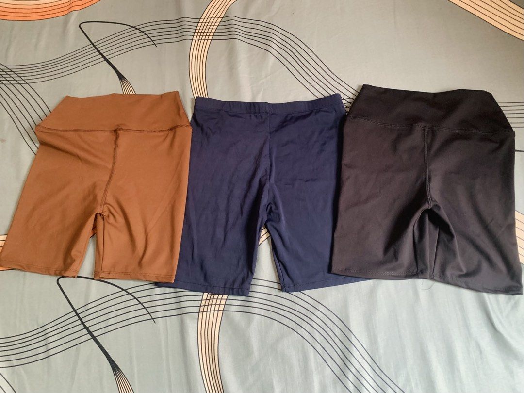 Activewear Tops and Shorts Set - Various Colors (Category: Activewear) located in San Fernando. Submitted by balading (Listing ID 1464590380, Image 3). Description: - Bundle includes 3 activewear tops: black with pink accents, dusty rose, and lavender. - Bundle includes 3 pairs of biker shorts: black, navy blue, and brown. - Versatile for workouts or casual everyday wear. - Mix and match pieces for various stylish looks..