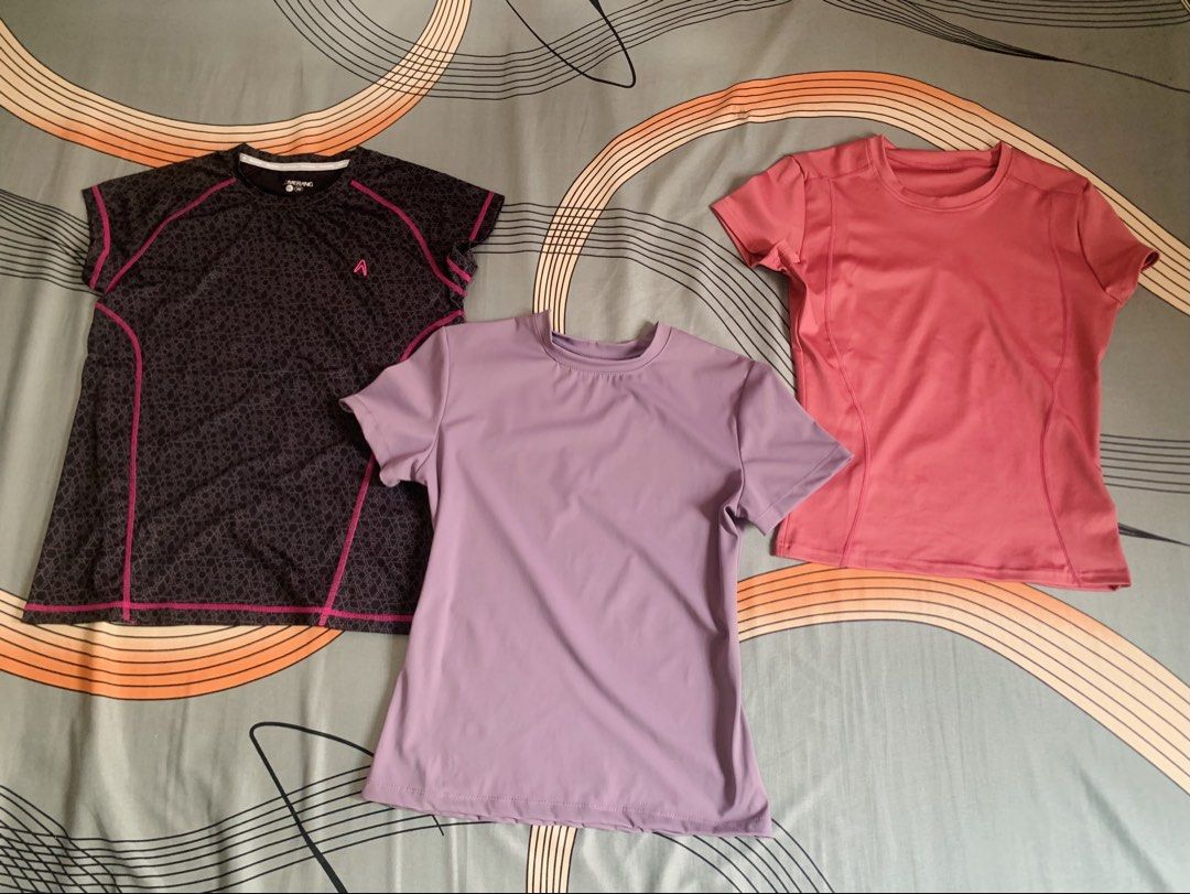 Activewear Tops and Shorts Set - Various Colors (Category: Activewear) located in San Fernando. Submitted by balading (Listing ID 1464590380, Image 2). Description: - Bundle includes 3 activewear tops: black with pink accents, dusty rose, and lavender. - Bundle includes 3 pairs of biker shorts: black, navy blue, and brown. - Versatile for workouts or casual everyday wear. - Mix and match pieces for various stylish looks..