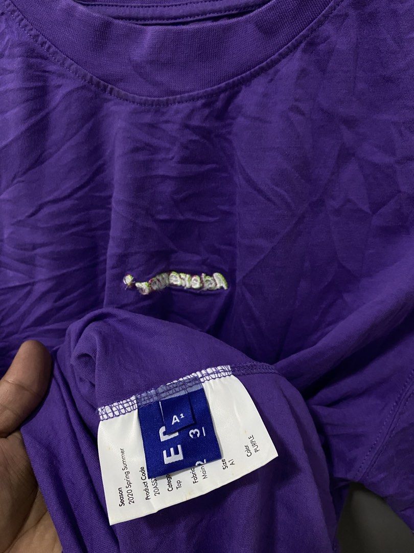 Ader Error 2020 Spring Summer Purple T-Shirt (Category: Tshirts & Polo Shirts ) located in Manila. Submitted by castromerb32733 (Listing ID 1464714636, Image 3). Description: Adererror Embroid 22x28 Need wash Dm!.