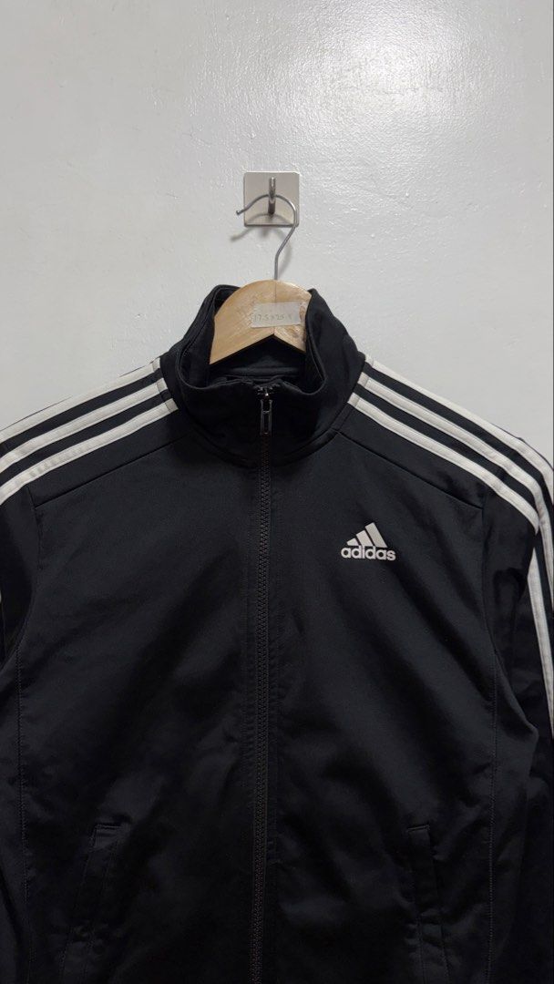 Adidas Black Track Jacket (Category: Coats, Jackets and Outerwear) located in Manila. Submitted by petlover777 (Listing ID 1464585778, Image 2). Description: Best fit to extra small (17.5 x 25.5) May issue sa print, check last picture 📍Pick up location: Barangay 235 Hall Abad Santos Manila 🛵Delivery: J&t | Lalamove.