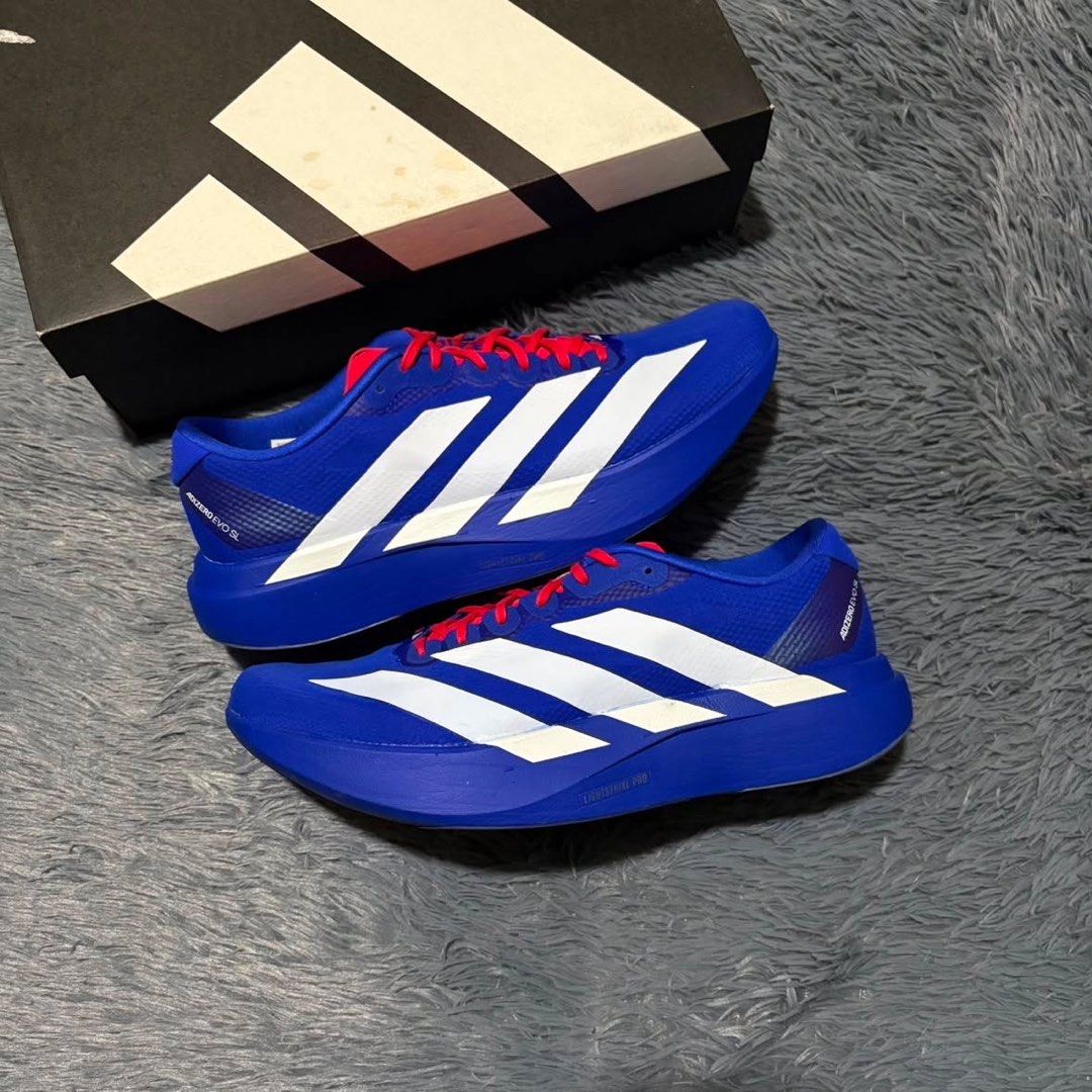 Adidas Evo SL Lucid Blue (Category: Sneakers) located in Manila. Submitted by craseeee (Listing ID 1464740820, Image 1). Description: Sale | Trade Evo SL Lucid Blue Size 11M Used 30 mins max | With box ₱5,995 @sneakerlairph on ig.