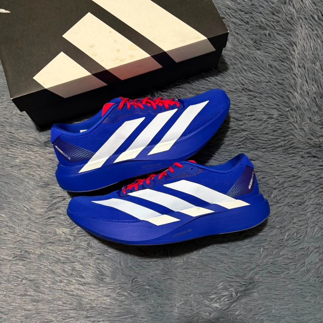 Adidas Evo SL Lucid Blue | 11 US (Category: Sneakers) located in Manila. Submitted by miczfilomenoo (Listing ID 1464745191, Image 1). Description: Sale | Trade Evo SL Lucid Blue Size 11M Used 30 mins max | With box ₱5,495 @sneakerlairph on ig.