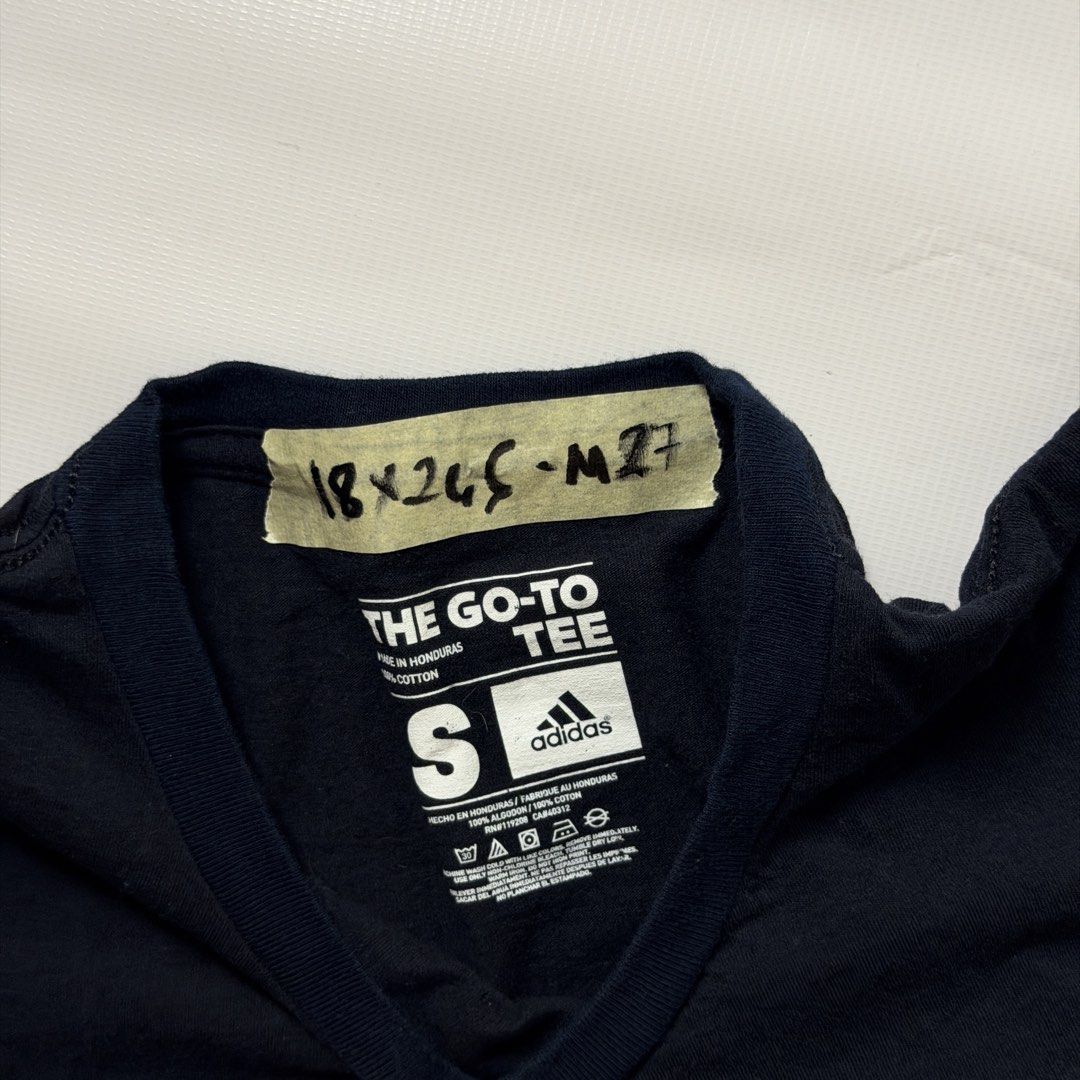 Adidas OKC Thunder Go-To Tee Size S (Category: Tshirts & Polo Shirts ) located in Manila. Submitted by johnedel_james (Listing ID 1464685974, Image 3). Description: - Navy blue Adidas t-shirt - Features official OKC Thunder logo - Made from comfortable cotton - Tag reads 'The Go-To Tee' - Size: Small (S) - Ideal for any Oklahoma City Thunder or basketball enthusiast.