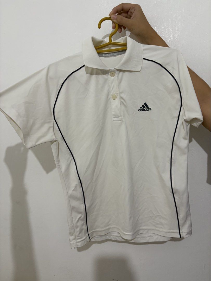 Adidas Polo Shirt (Category: Activewear) located in Manila. Submitted by michaelvin86286 (Listing ID 1464597661, Image 1). Description: off white color, medium size keri small-medium, maganda fit!.