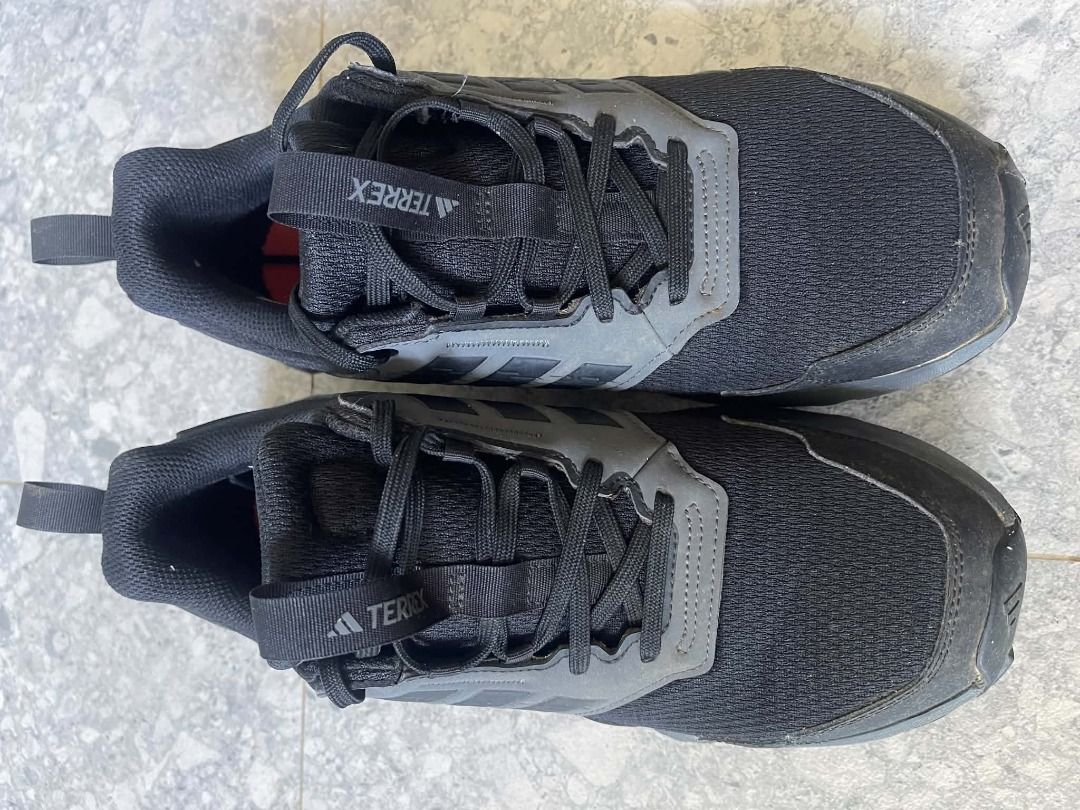 Adidas Terrex Trail Shoes - Core Black (Category: Sneakers) located in Caloocan City. Submitted by oliveestr95391 (Listing ID 1464575865, Image 3). Description: Details: Model: Adidas Terrex Eastrail 2 / Trailrider Size: 9 US Mens Color: Core Black / Grey Condition: 8.5/10 - Lightly used, used on a few hikes only Sole: No bald spots, grip is still solid Use: Perfect for hiking, trail, gym, or everyday wear Brand new price: ₱4,500 Features: ✓ Trai