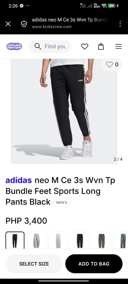 ADIDAS Woven Trackpants 🔥 (Category: Joggers) located in Davao. Submitted by eve_vintage (Listing ID 1464580480, Image 2). Description: ASNEW ADIDAS Woven Trackpants 🔥 Waist:30-34 Length: 39 NO ISSUES EXCELLENT CONDITION 450+ SF.