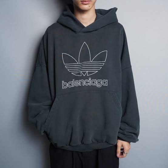 Adidas X Balenciaga (Category: Hoodies) located in Taytay. Submitted by GRIND720_II (Listing ID 1464730653, Image 1). Description: Adidas X Balenciaga Over size hoodie Over size Size 3 31 x 28 Excellent 2999.