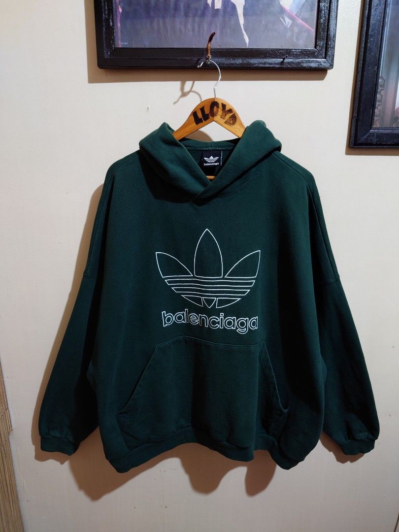 Adidas X Balenciaga (Category: Hoodies) located in Taytay. Submitted by GRIND720_II (Listing ID 1464730653, Image 2). Description: Adidas X Balenciaga Over size hoodie Over size Size 3 31 x 28 Excellent 2999.