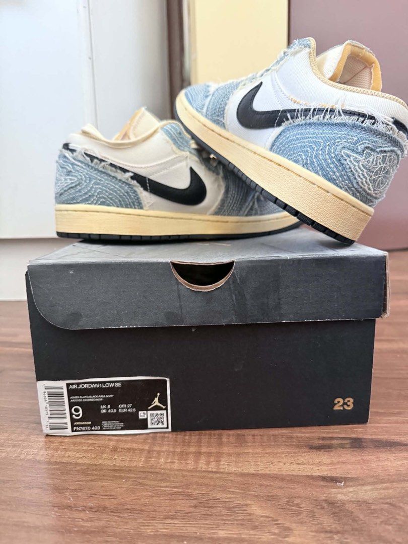 Air Jordan 1 Low SE (Sashiko) (Category: Casual Shoes) located in Manila. Submitted by tmtanaka (Listing ID 1464743207, Image 2). Description: Nike Air Jordan 1 Low SE Size: US Men’s 9 / EUR 42.5 Colorway: Ashen State/Black/Pale Ivory/Sesame Comes with: Original Jordan shoe box Style code: FN7807-493 RFS: Wrong size Negotiable for sure buyers only .