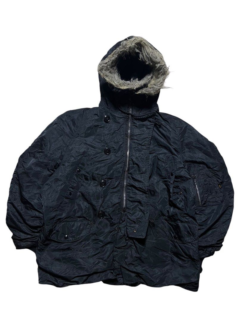 ALPHA INDUSTRIES N-3B GOOSE NECK PARKA JACKET (Category: Coats, Jackets and Outerwear) located in Las Pinas. Submitted by greedythrifterz (Listing ID 1464618575, Image 2). Description: ALPHA INDUSTRIES N-3B GOOSE NECK PARKA JACKET DIMES- WIDTH 28 BY LENGTH 31.5 (ALL INCHES) NO ISSUE, FREE SHIP AND NEGOTIABLE .