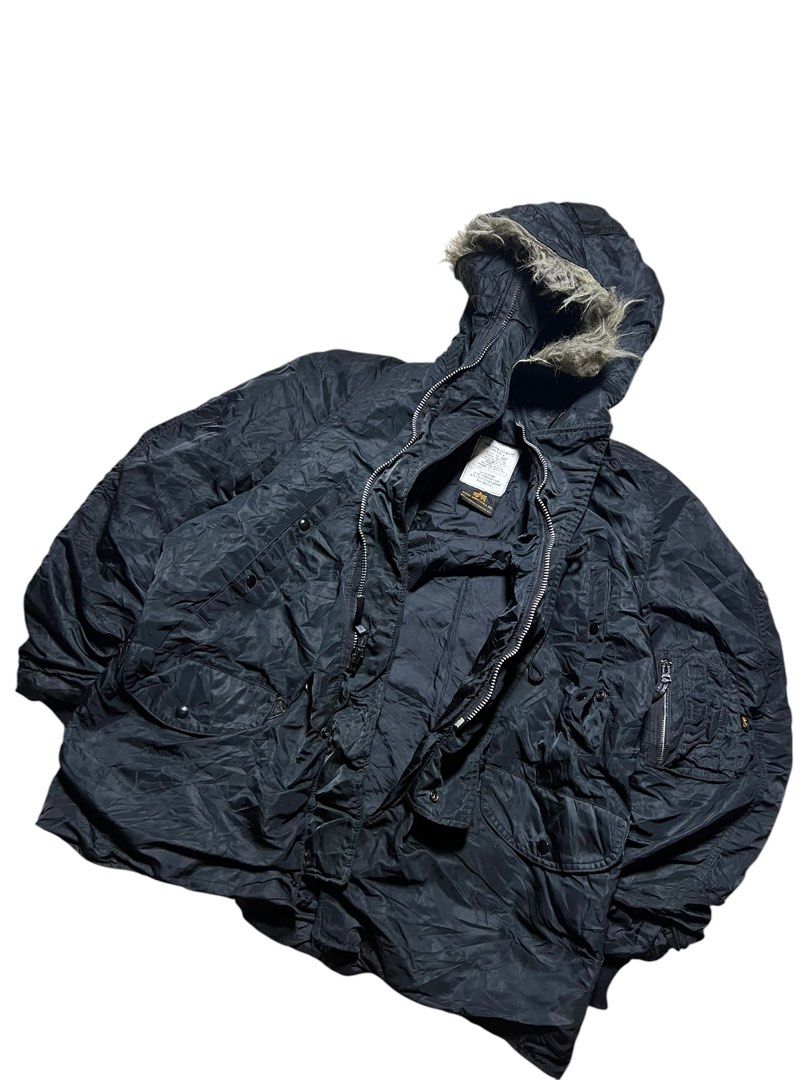 ALPHA INDUSTRIES N-3B GOOSE NECK PARKA JACKET (Category: Coats, Jackets and Outerwear) located in Las Pinas. Submitted by greedythrifterz (Listing ID 1464618575, Image 3). Description: ALPHA INDUSTRIES N-3B GOOSE NECK PARKA JACKET DIMES- WIDTH 28 BY LENGTH 31.5 (ALL INCHES) NO ISSUE, FREE SHIP AND NEGOTIABLE .