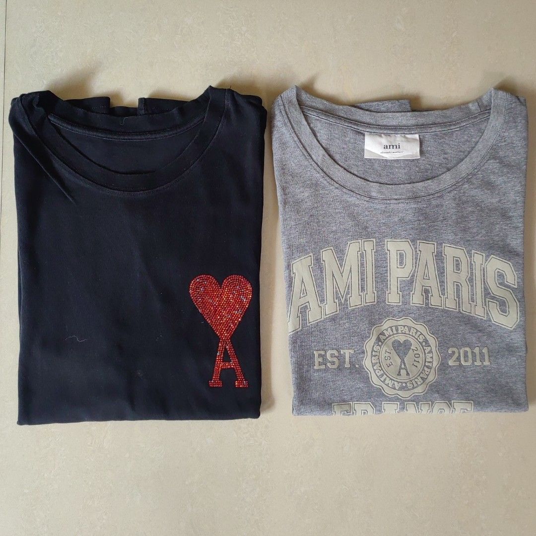 AMI shirts bundle (Category: Shirts) located in Barotac Nuevo. Submitted by yorcollections (Listing ID 1464668003, Image 1). Description: AMI shirts bundle 1st shirt Grey Size M on tag Length 25.5 Width 19.5 2nd shirt Black Size M on tag Length 26.5 Width 19.5 *issue cut neck tag, missing crystals 500 + sf.