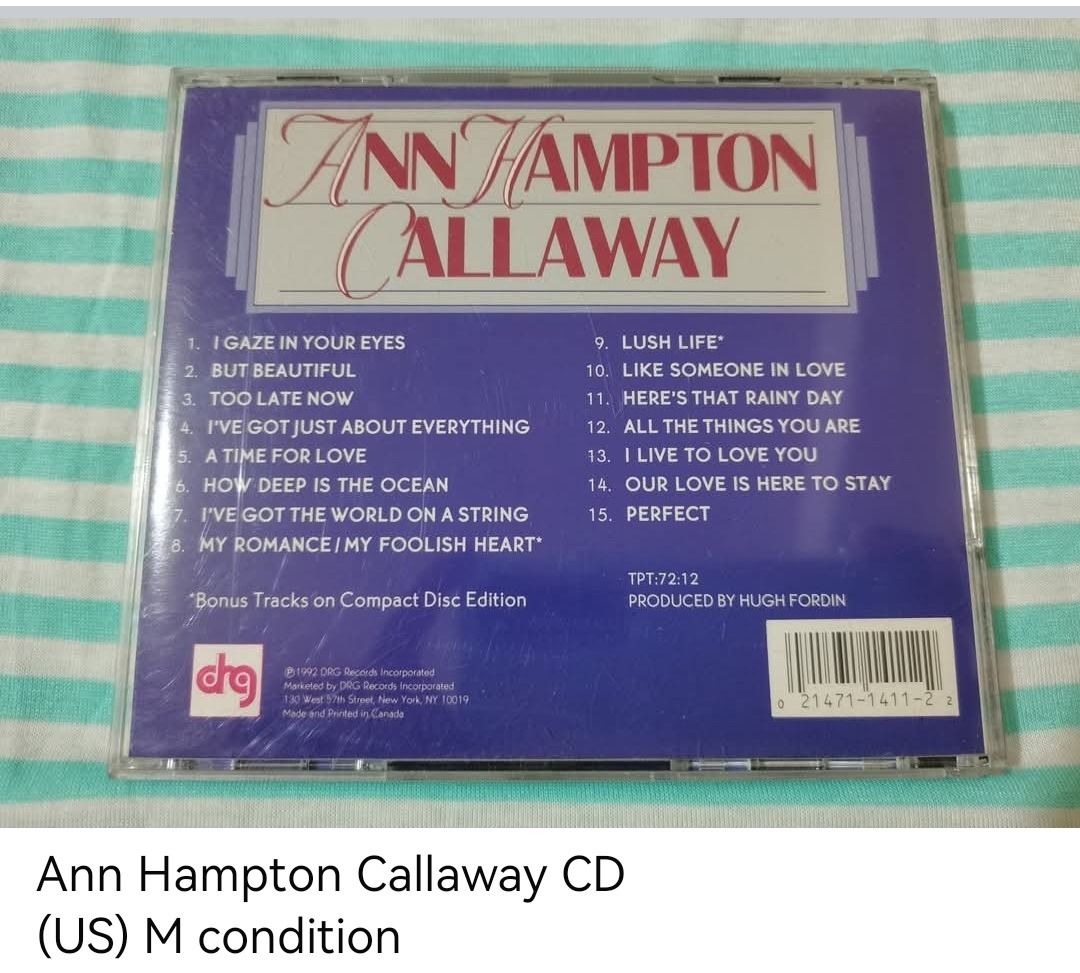 Ann Hampton Callaway CD (unsealed) (Category: CDs & DVDs) located in Dangcagan. Submitted by cd_haven5 (Listing ID 1464597252, Image 2). Description: #FORSALE #FORSALE #FORSALE #Authentic #Legit #Original We only sell original items. All items posted are on hand. Please message me for availability of the item/s because the items are also posted on my other online stores. All items are imported unless stated PH. We also accept Pre-orders. Payment 