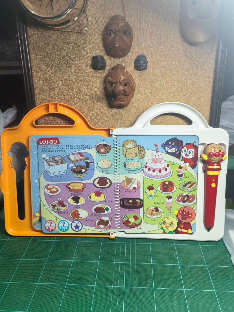 Anpanman Talking Word Book (Category: Educational & Learning Toys) located in Cebu City. Submitted by dudes_villanueva (Listing ID 1464577861, Image 3). Description: Anpanman Talking Word Book In good working condition - see all pics for overall condition. Battery operated: 2 pcs AAA battery not included for testing only..