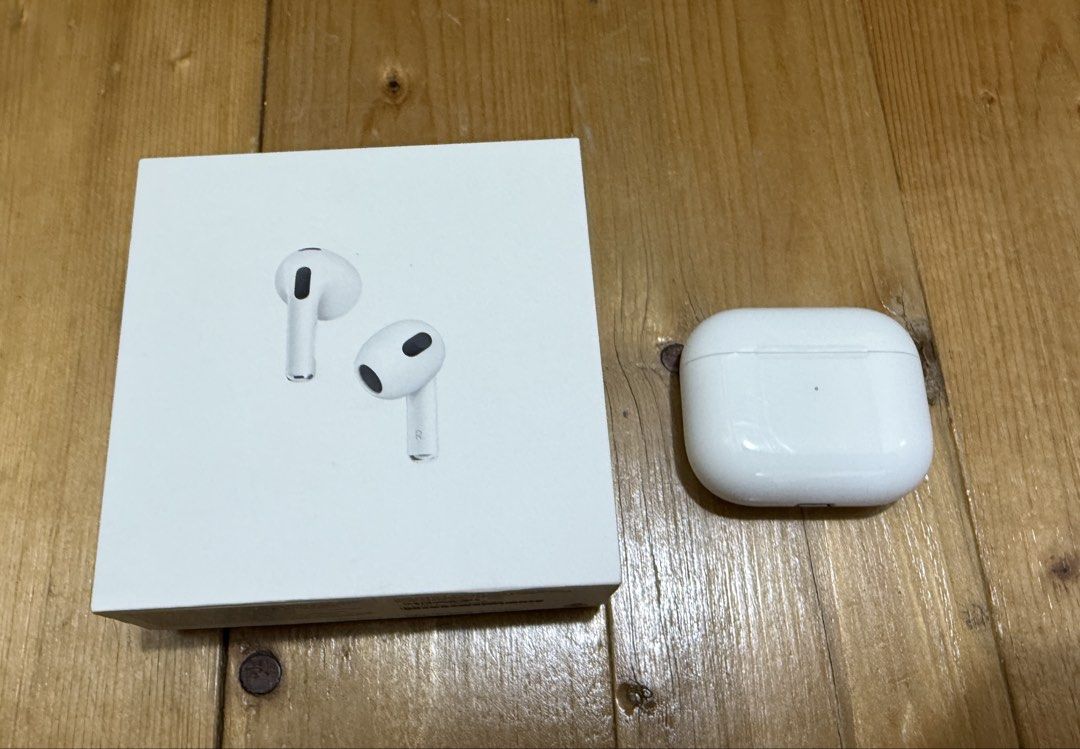 Apple AirPods 3rd Generation with charging case and box (Category: Headphones & Headsets) located in Manila. Submitted by ms.trust (Listing ID 1464768487, Image 1). Description: Authentic Apple AirPods 3rd Generation - Includes original white box, charging case and lighting cable - Crisp and fully functional sound output - Original Price: 12,990 No issue No low ballers please. Mode of Payment: Gcash/BPI Location: 6th Ave. Caloocan City (Near SM G