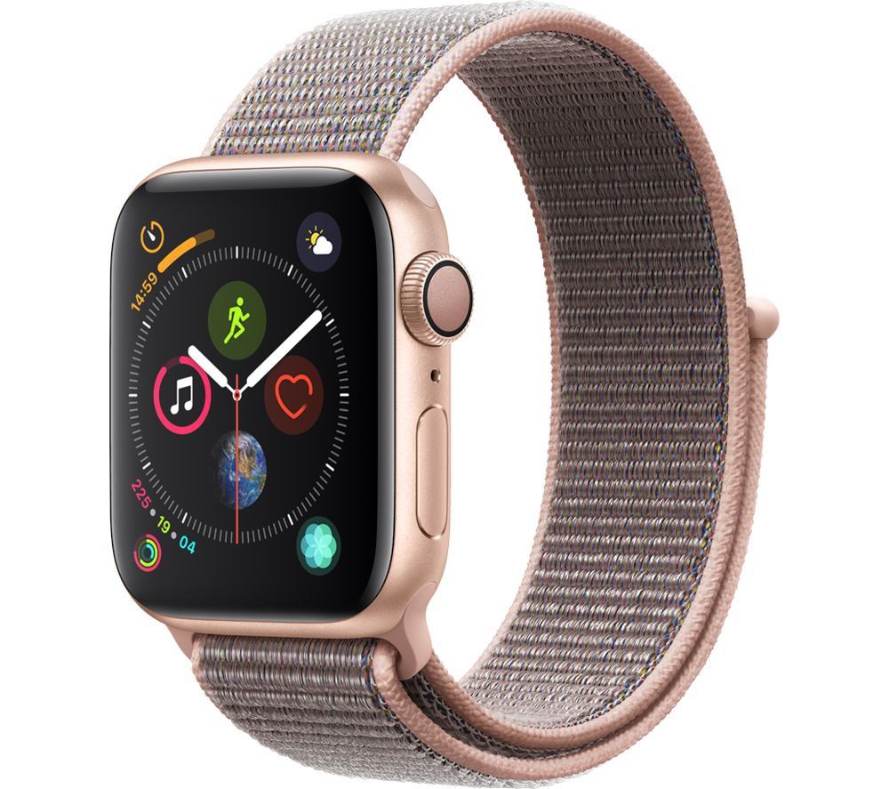 Apple Watch Series 4 44MM (Category: Wearables & Smart Watches) located in Manila. Submitted by rfm88 (Listing ID 1464619940, Image 1). Description: Apple Watch Series 4 44MM - Rose Gold - with case & unused Pink Sand Sport Loop strap - complete with box & charging cable - price is SLIGHTLY negotiable Reason for selling: upgraded.