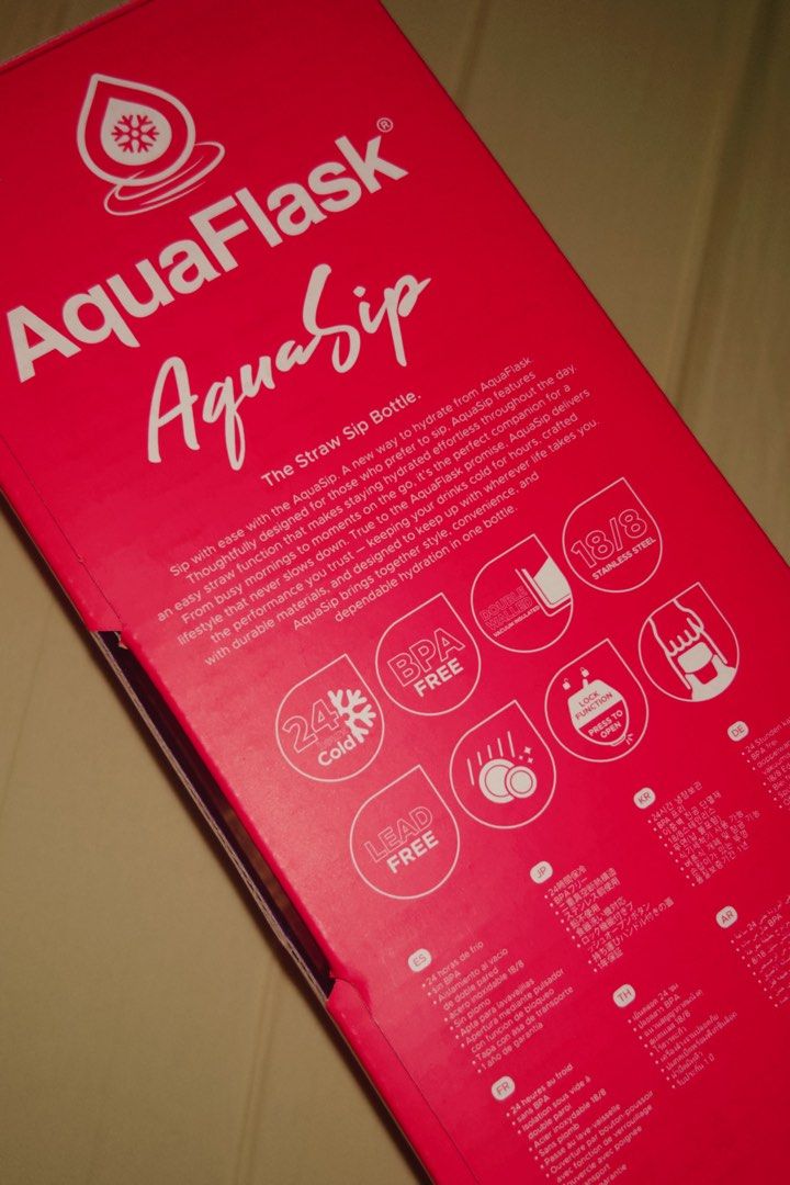 AquaFlask AquaSip Straw Bottle - Pink (Category: Water Bottles & Tumblers) located in Marikina City. Submitted by sunoo00 (Listing ID 1464607946, Image 2). Description: - Pink AquaFlask AquaSip straw bottle - 24-hour cold insulation - Made with 18/8 stainless steel - BPA-free and lead-free materials - Comes in original packaging - Ideal for staying hydrated anywhere.