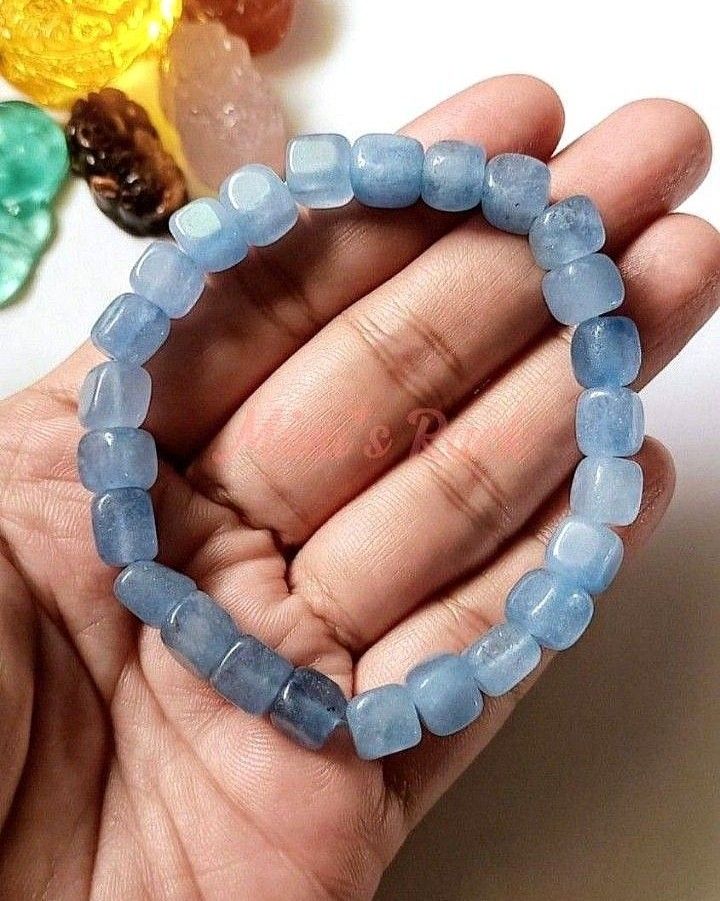 Aquamarine Cube Design Bracelet (Category: Bracelets) located in Taguig. Submitted by mimisrack (Listing ID 1464705291, Image 2). Description: 🩵A refreshing and elegant piece inspired by the calming beauty of the sea. -Soft ocean-blue tones - calming, fresh, and easy to style -Modern cube design adds a clean and unique touch -Often associated with peace, clarity, and soothing energy -A stylish bracelet that brings calm energy and cool coastal el