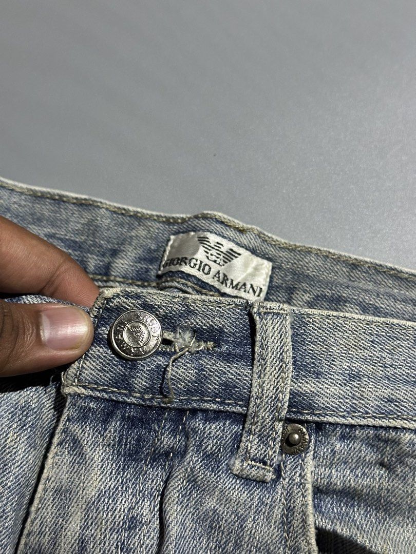 ARMANI (Category: Jeans) located in Makati City. Submitted by js.street.finds (Listing ID 1464679184, Image 3). Description: Width 32 length 40 Hem 8.8.