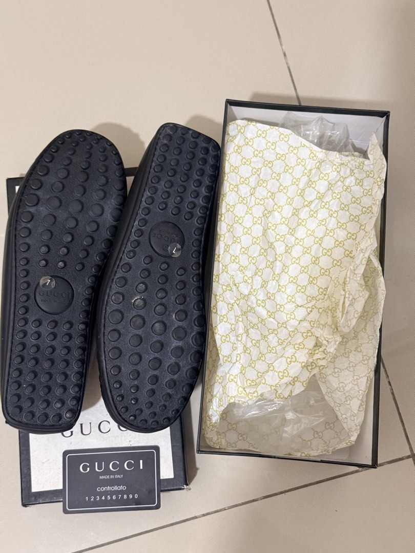 Authentic Gucci cowhide shoes (Category: Casual Shoes) located in Quezon City. Submitted by krisaaaaaaa (Listing ID 1464664543, Image 2). Description: Shipping thru: Grab or Lalamove Mode of Payment: BDO or GCASH Payment first No COD Strictly no cancellation No return and no exchange No bogus buyers.